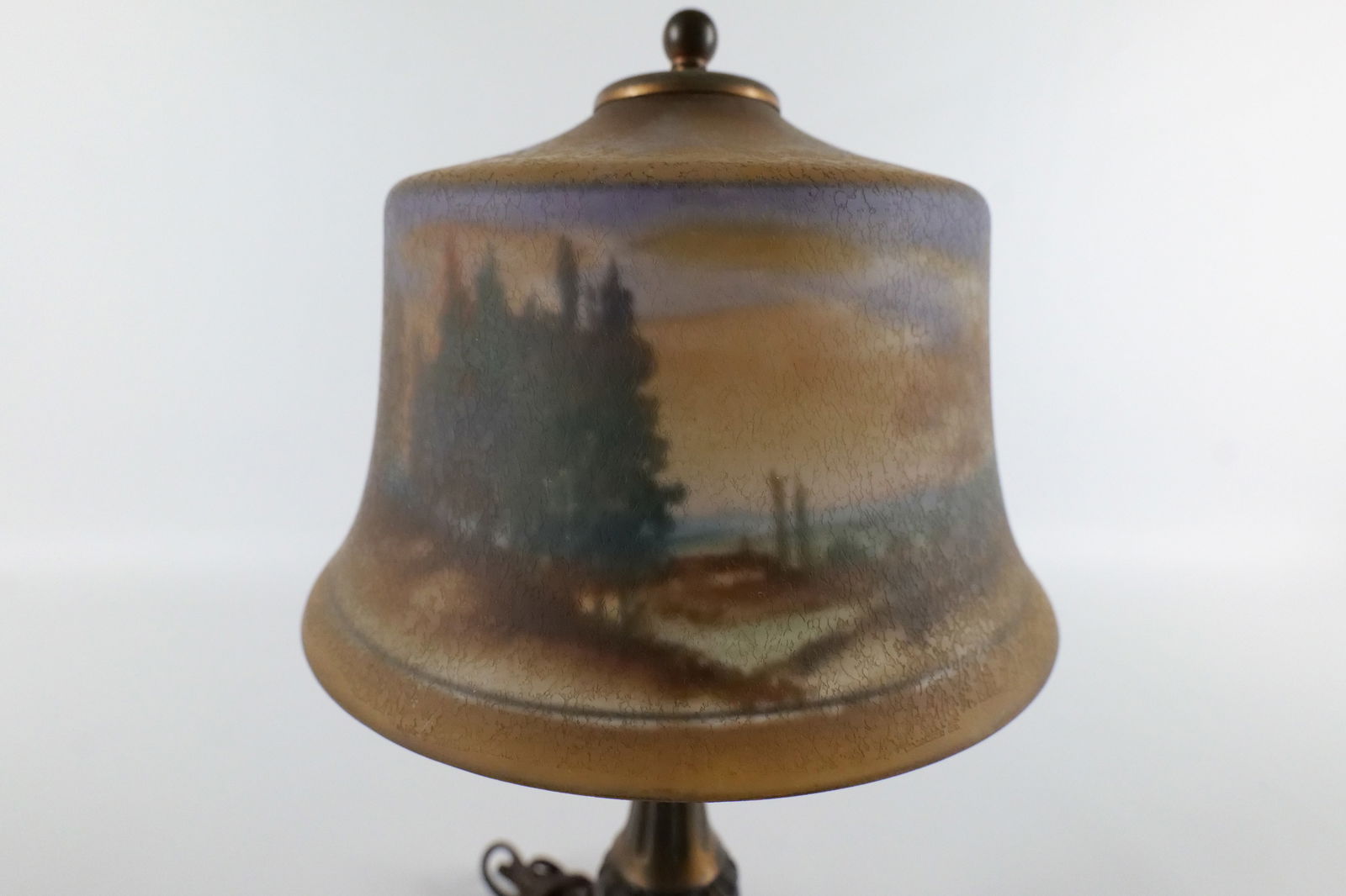 Antique Reverse Painted Table Lamp - 6