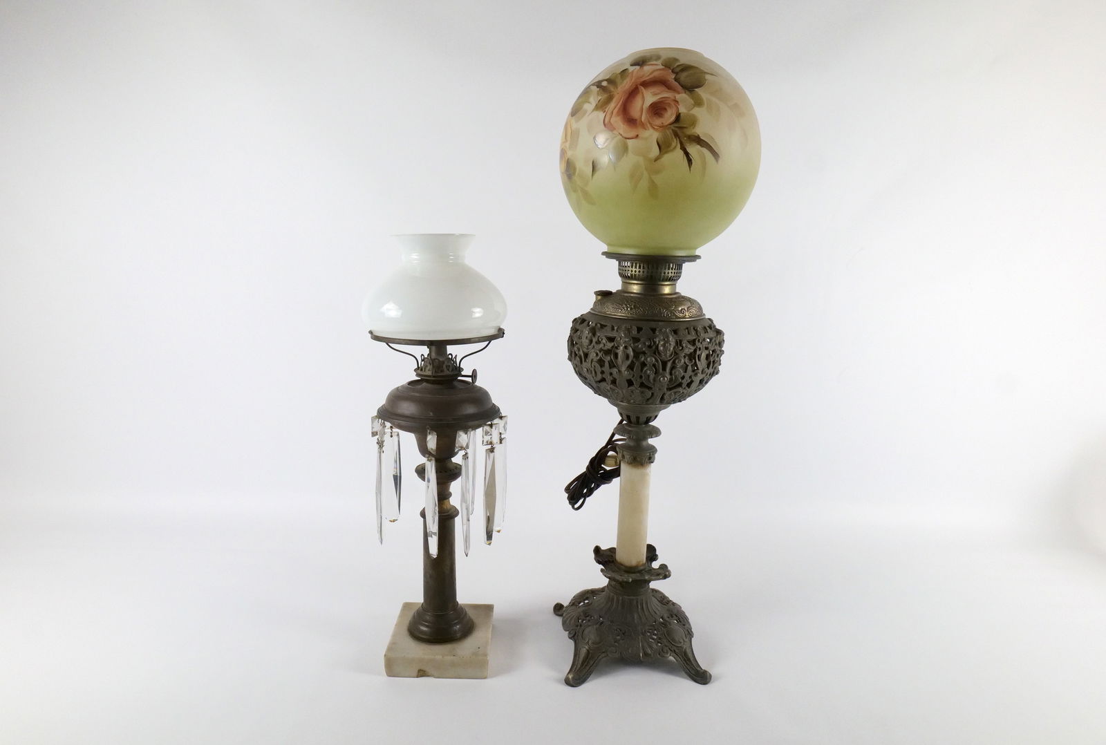Lot of 2 Antique Victorian Table Lamps (1 of 13)