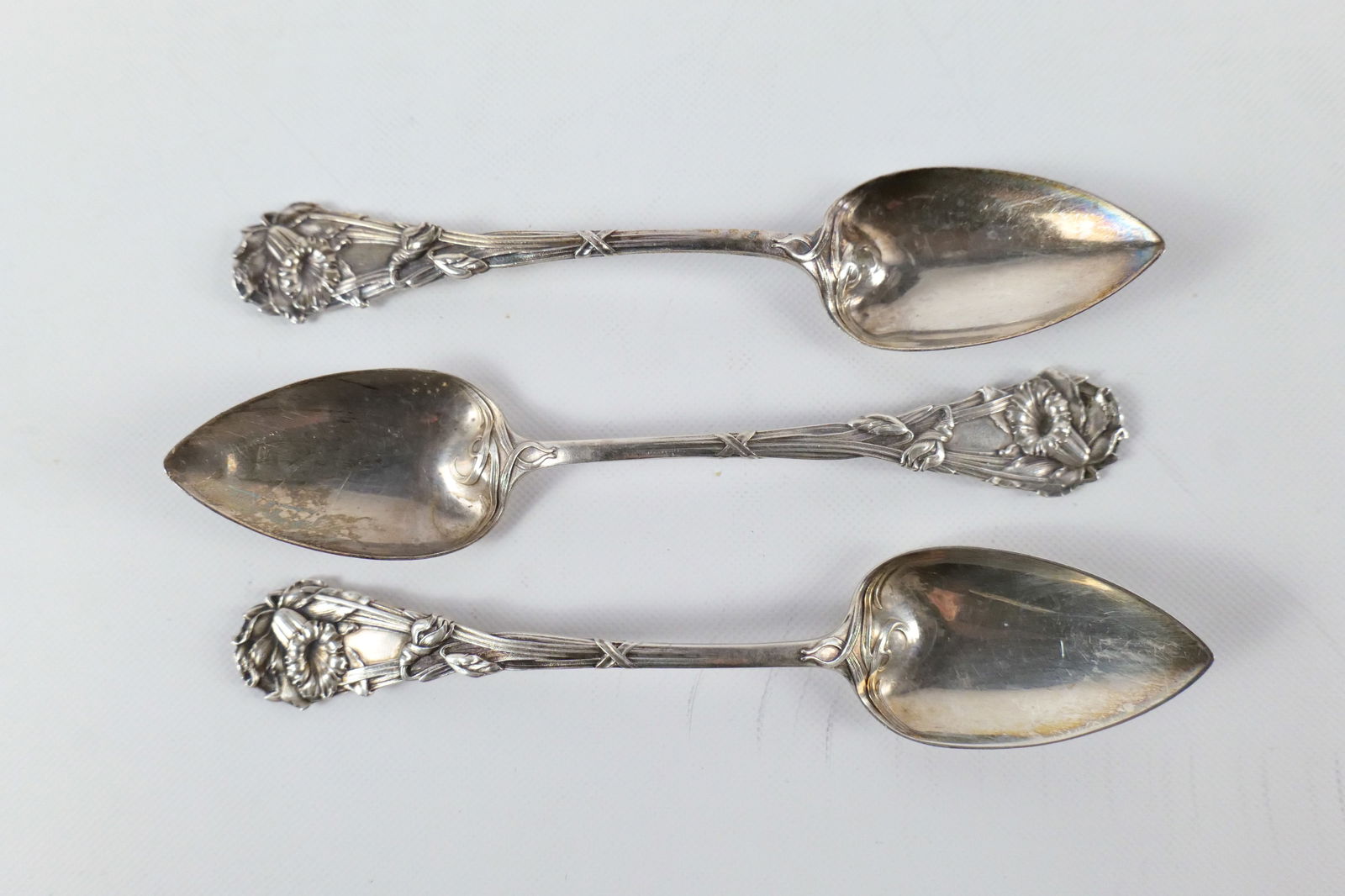 Lot of 9 Art Nouveau Sterling Silver Spoons - 5