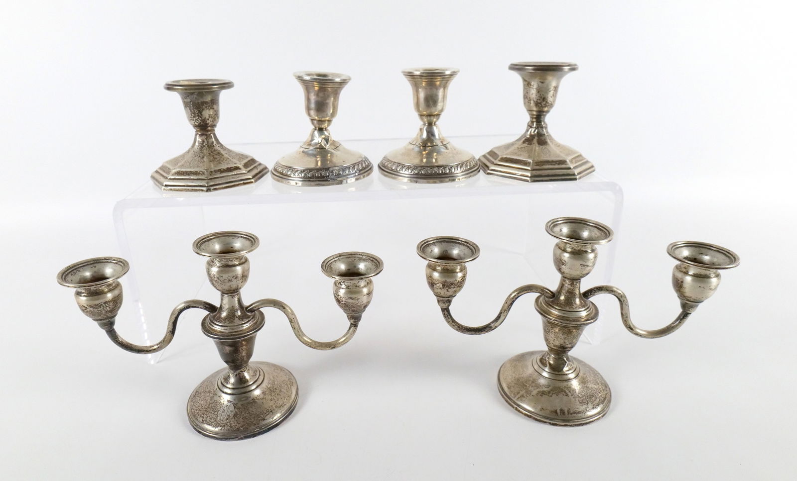 Lot of Sterling Weighted Candlesticks (1 of 12)