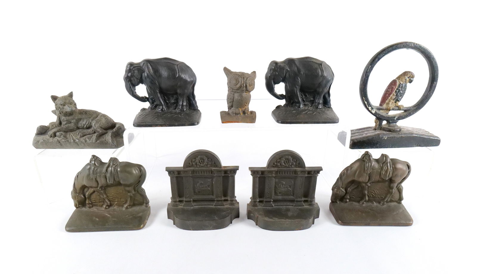 Group Lot of Cast Metal Book Ends, Doorstops, and Paperweights (1 of 11)