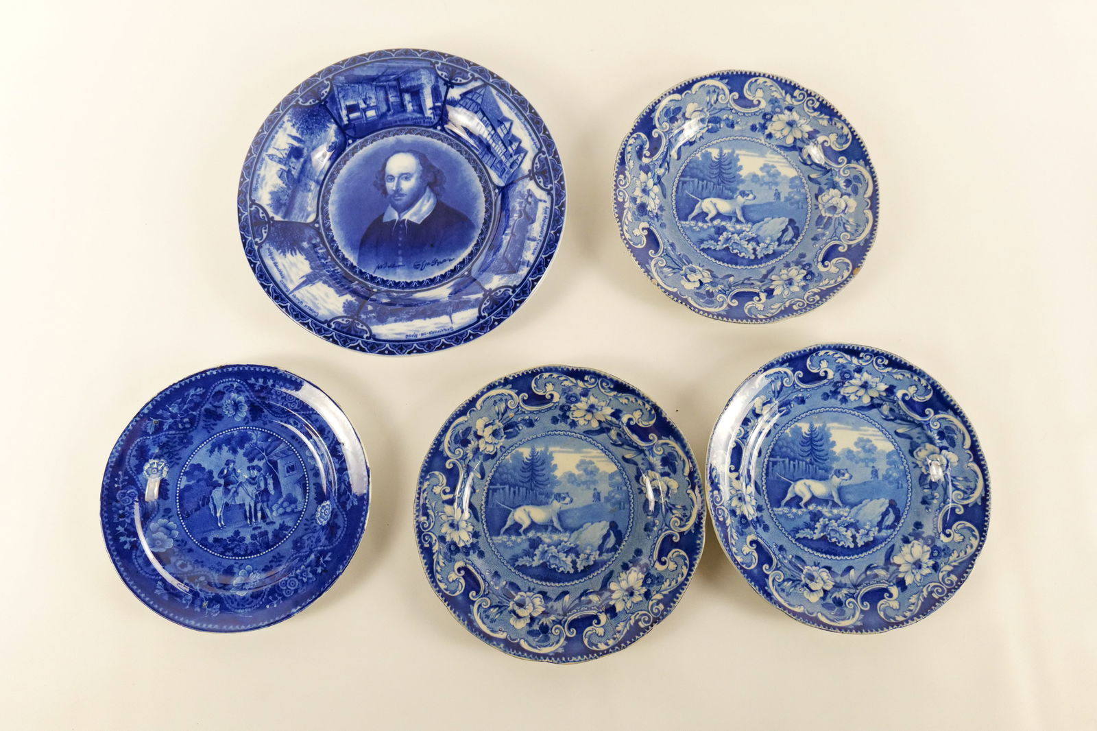 Lot of Antique Flow Blue Plates (1 of 8)