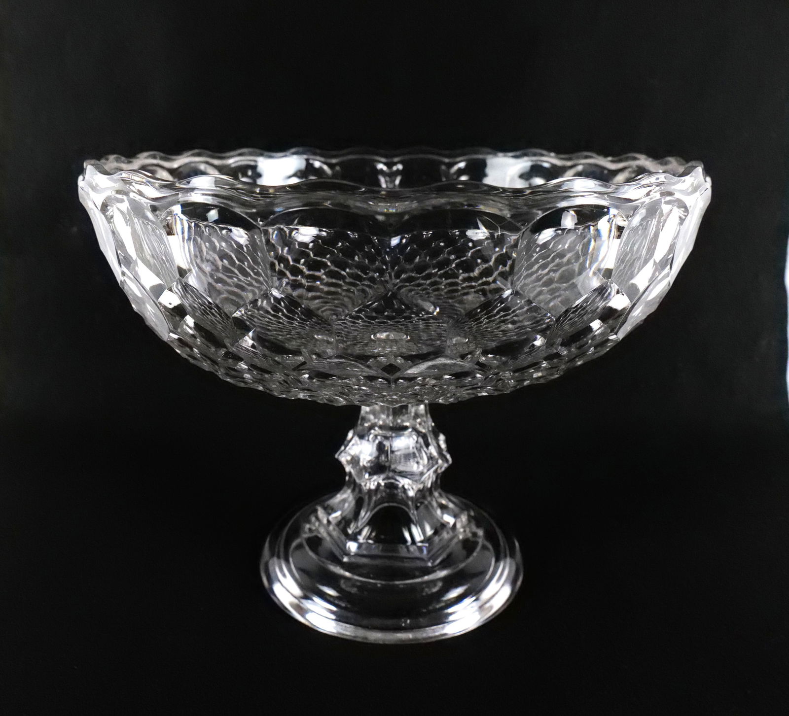 Antique Footed Glass Punch Bowl (1 of 6)