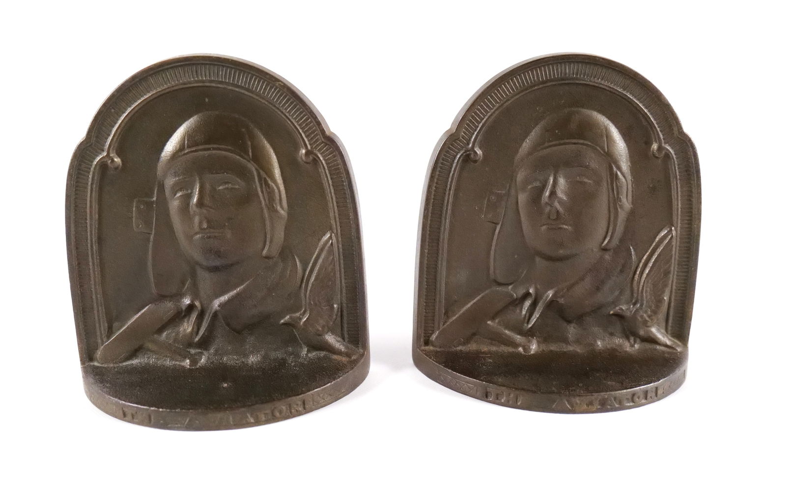 Pair of Vintage Charles Lindbergh Art Deco Aviator Bookends (1 of 17)