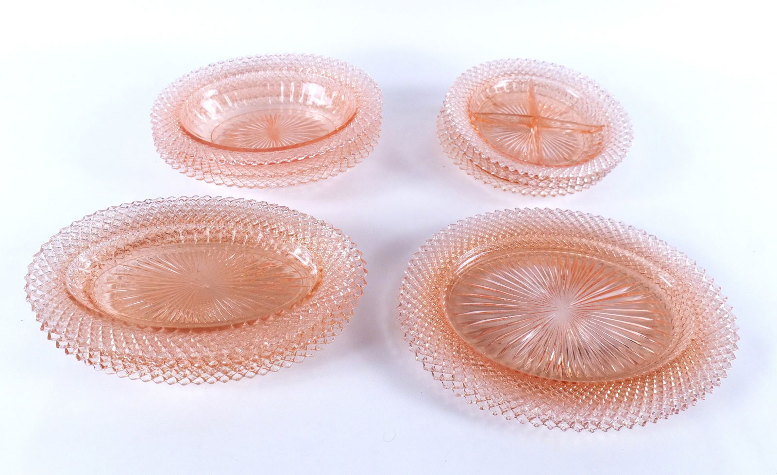 Lot of Pink Depression Serving Pieces (1 of 9)