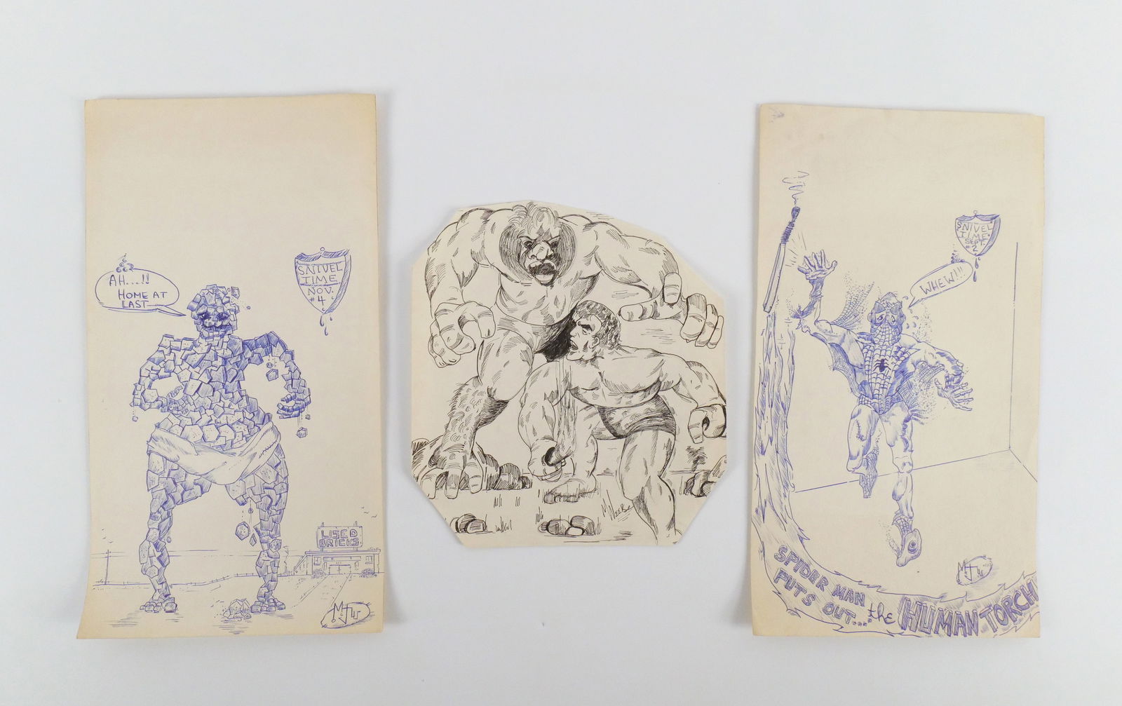 Lot of 3 Vintage Comic Art Sketches (1 of 13)