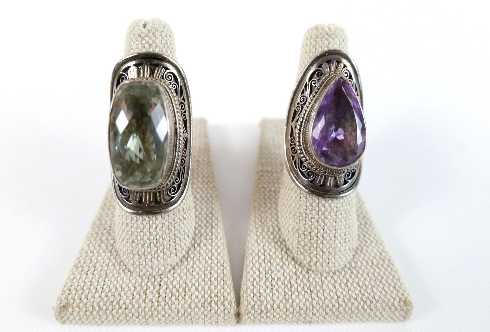 Lot of 2 Large Sterling Boho Rings (1 of 9)