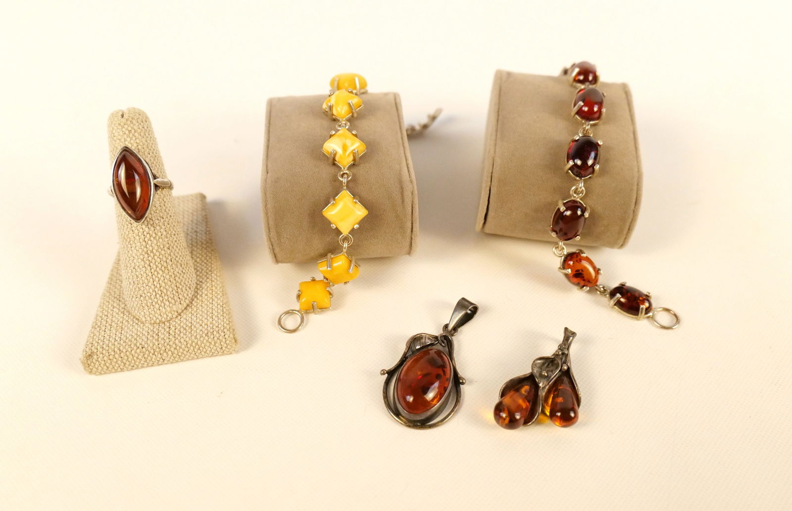 Lot of Sterling Silver and Amber Jewelry (1 of 10)