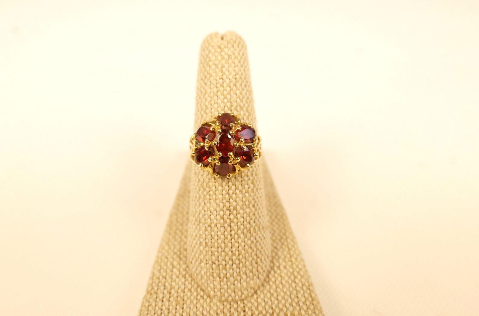 14k and Garnet Flower Ring (1 of 6)