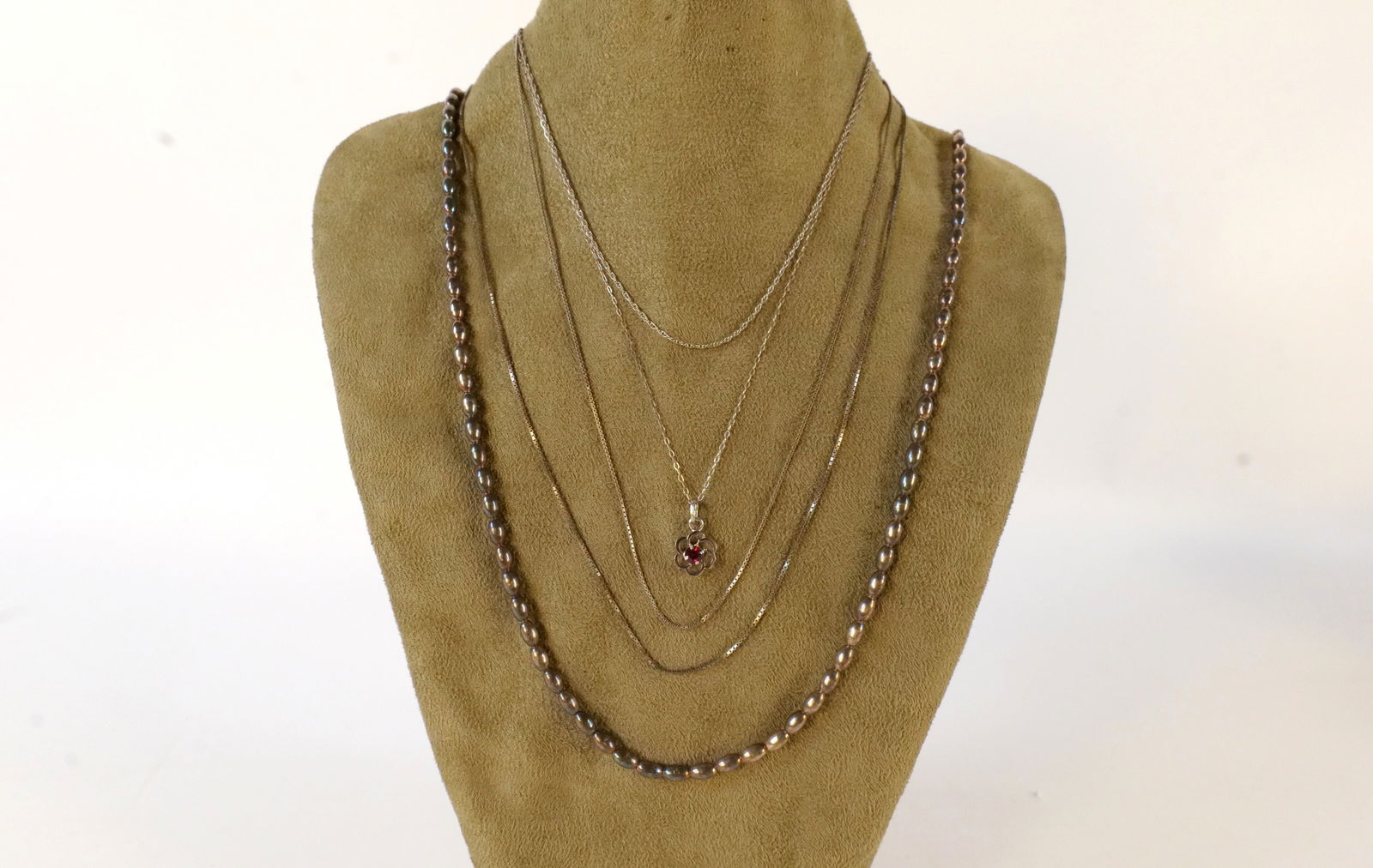 Lot of 5 Sterling Silver Necklaces (1 of 3)