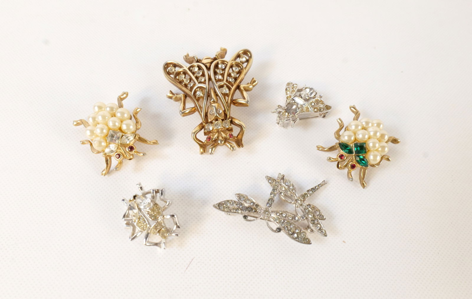 Lot of 6 Vintage Trifari Bug Pins (1 of 12)