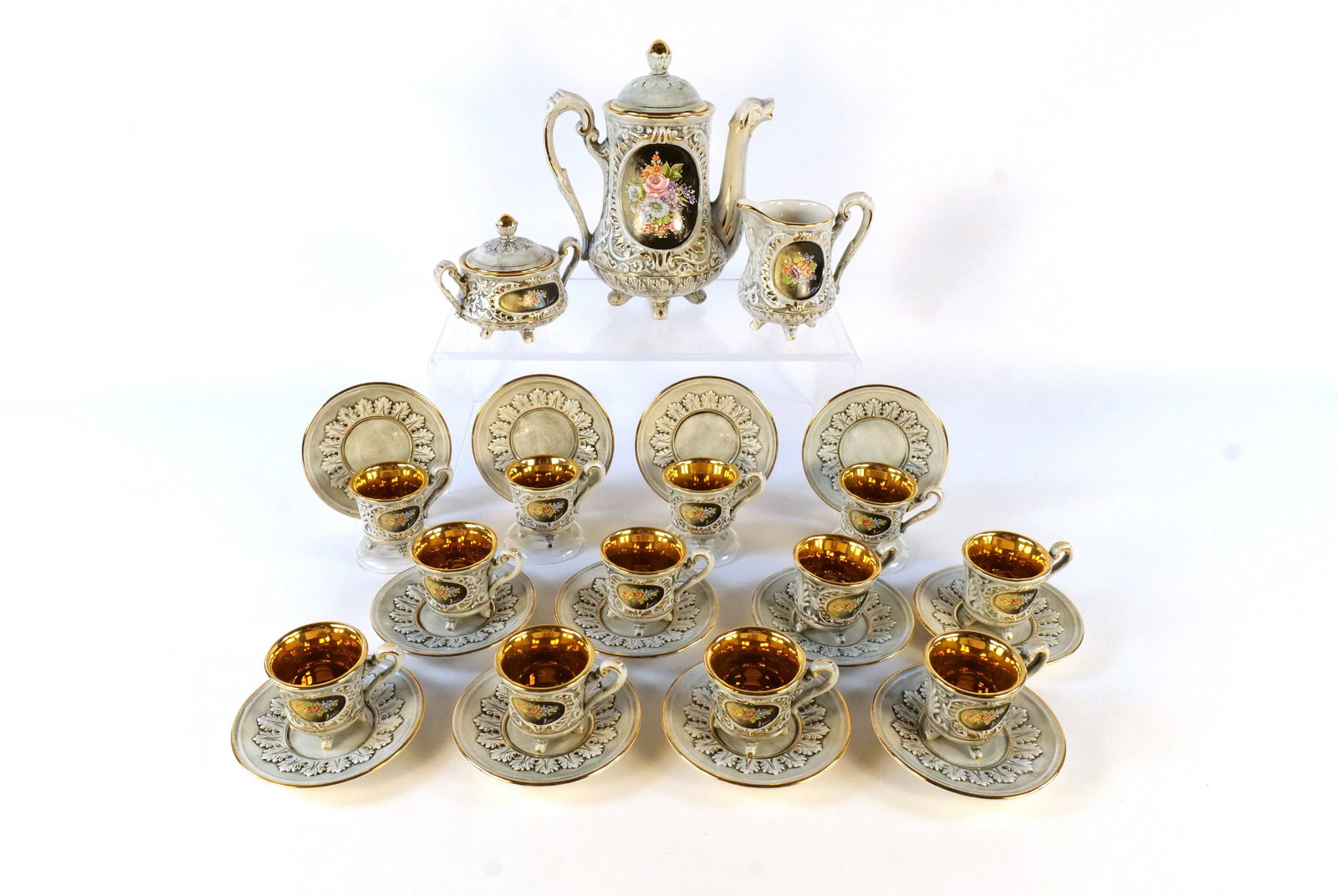 Capodimonte Italy Porcelain Tea Set (1 of 11)
