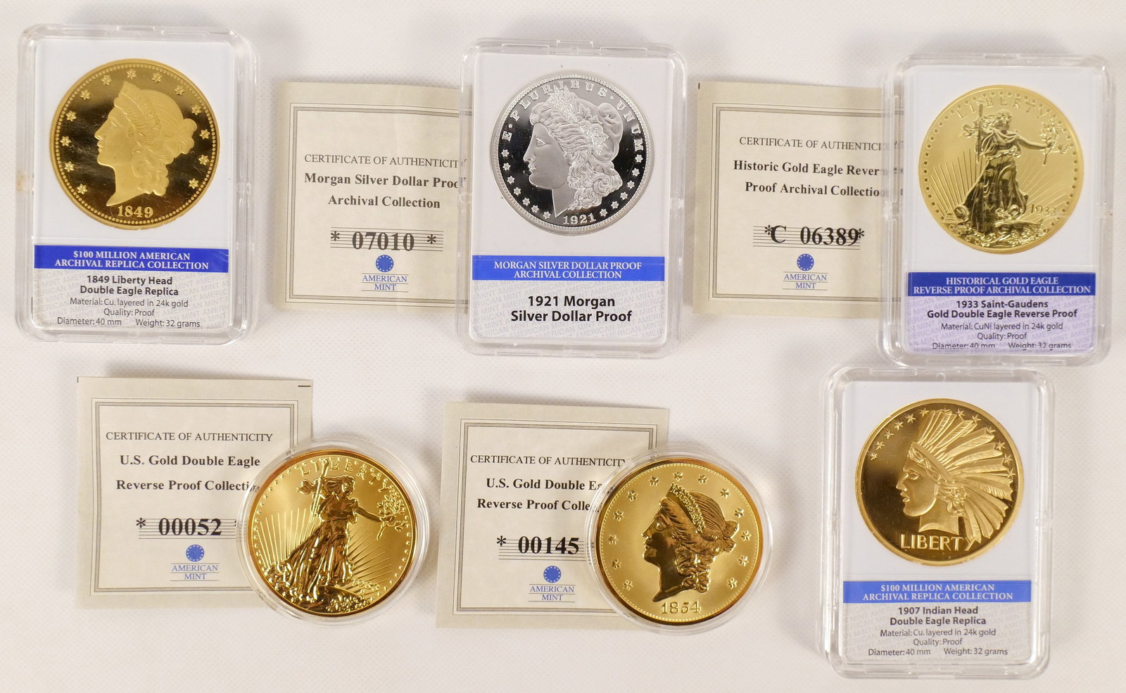 US A Collection of American Mint Commemorative Replicas (1 of 13)
