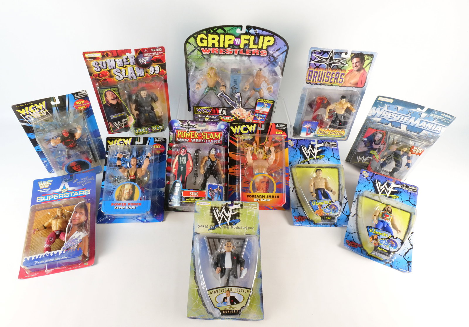 Lot of Wrestling Action Figures: Lot of Wrestling Action Figures. Including Wrestlemania - Undertaker, Bruisers - Disco Inferno, Jakks Slammers 2 - Dude Love and Taka, Grip and Flip - Chris Jericho and Dean Malenko, WWF Superstars -