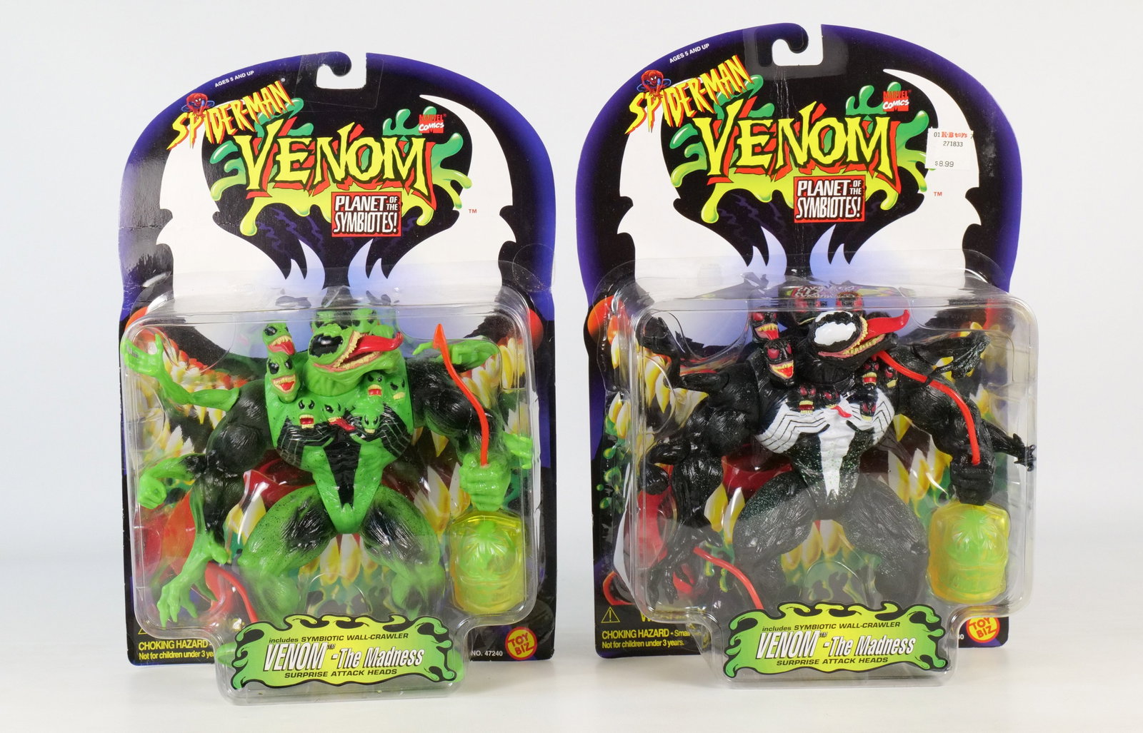Lot of 2 Spider-Man Venom Planet of the Symbiotes Action Figures: Lot of 2 Spider-Man Venom Planet of the Symbiotes Action Figures. Including Black and Green Variant. Both sealed on card. All invoices must be paid within 24 hours of the sale. We offer multiple shipp