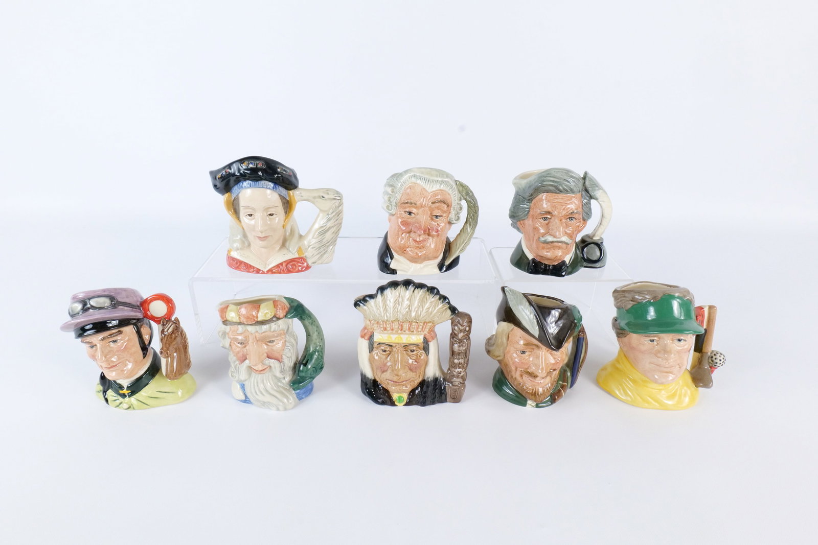 Lot of 8 Royal Doulton Small Character Jugs/Toby Mugs (1 of 17)