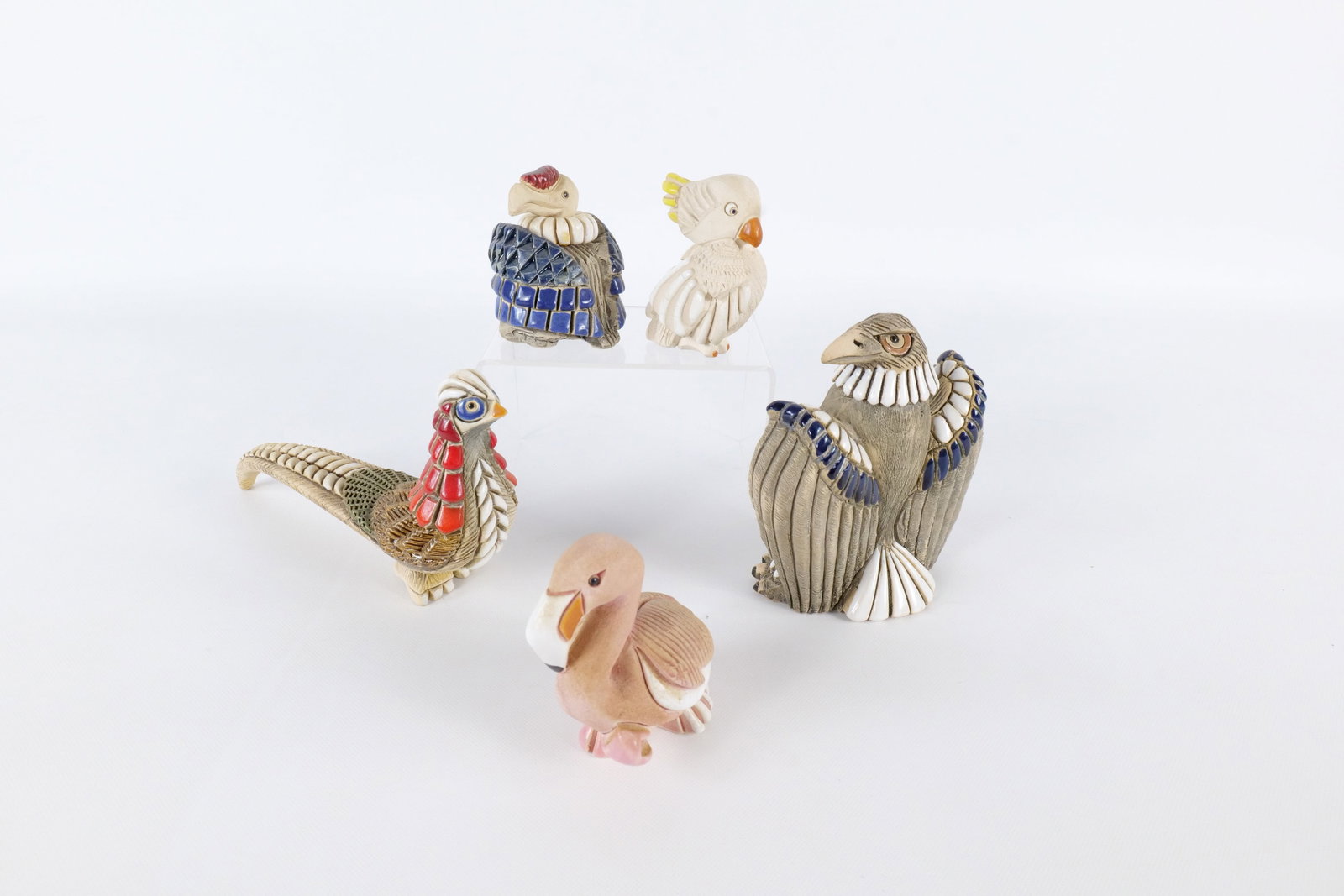 Lot of 5 Artesania Rinconada Carved Clay Bird Figurines (1 of 17)