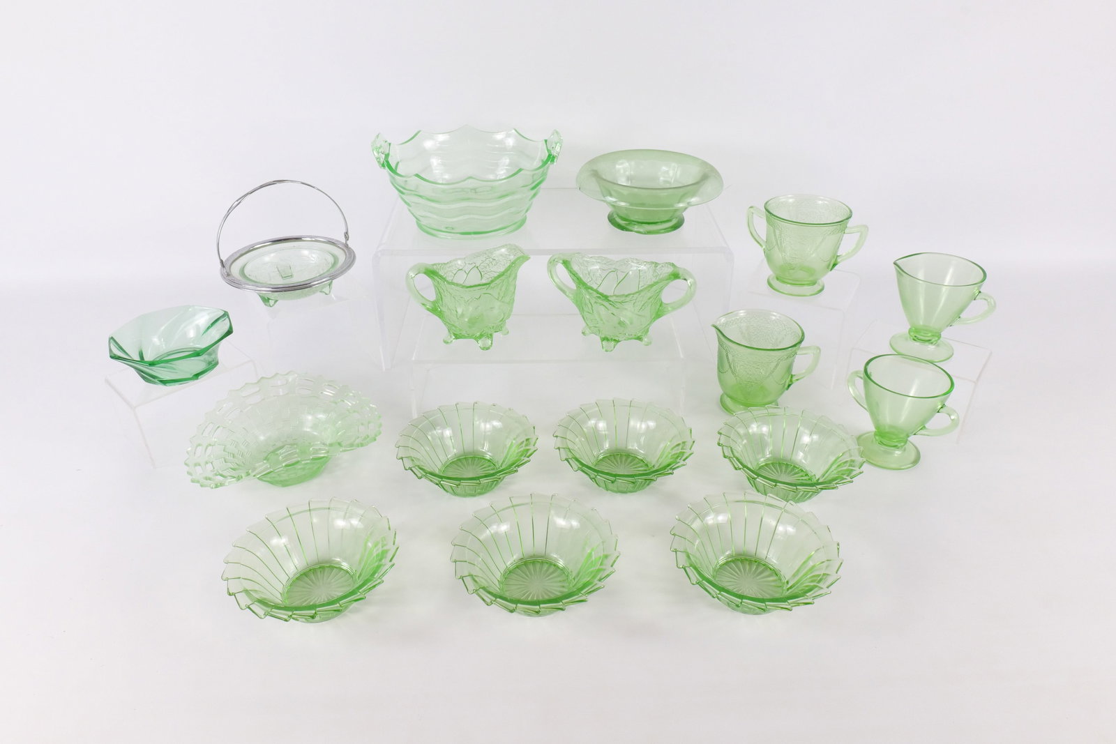 Group Lot of Green Depression Glass (1 of 20)