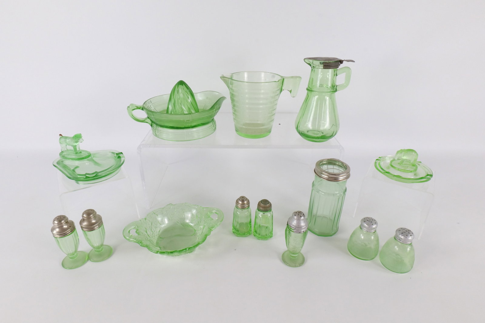 Group Lot of Green Depression Glass (1 of 17)