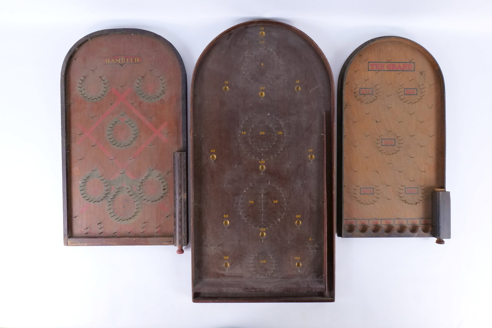 Lot of 3 Antique Bagatelle Wooden Tabletop Pinball Games (1 of 16)