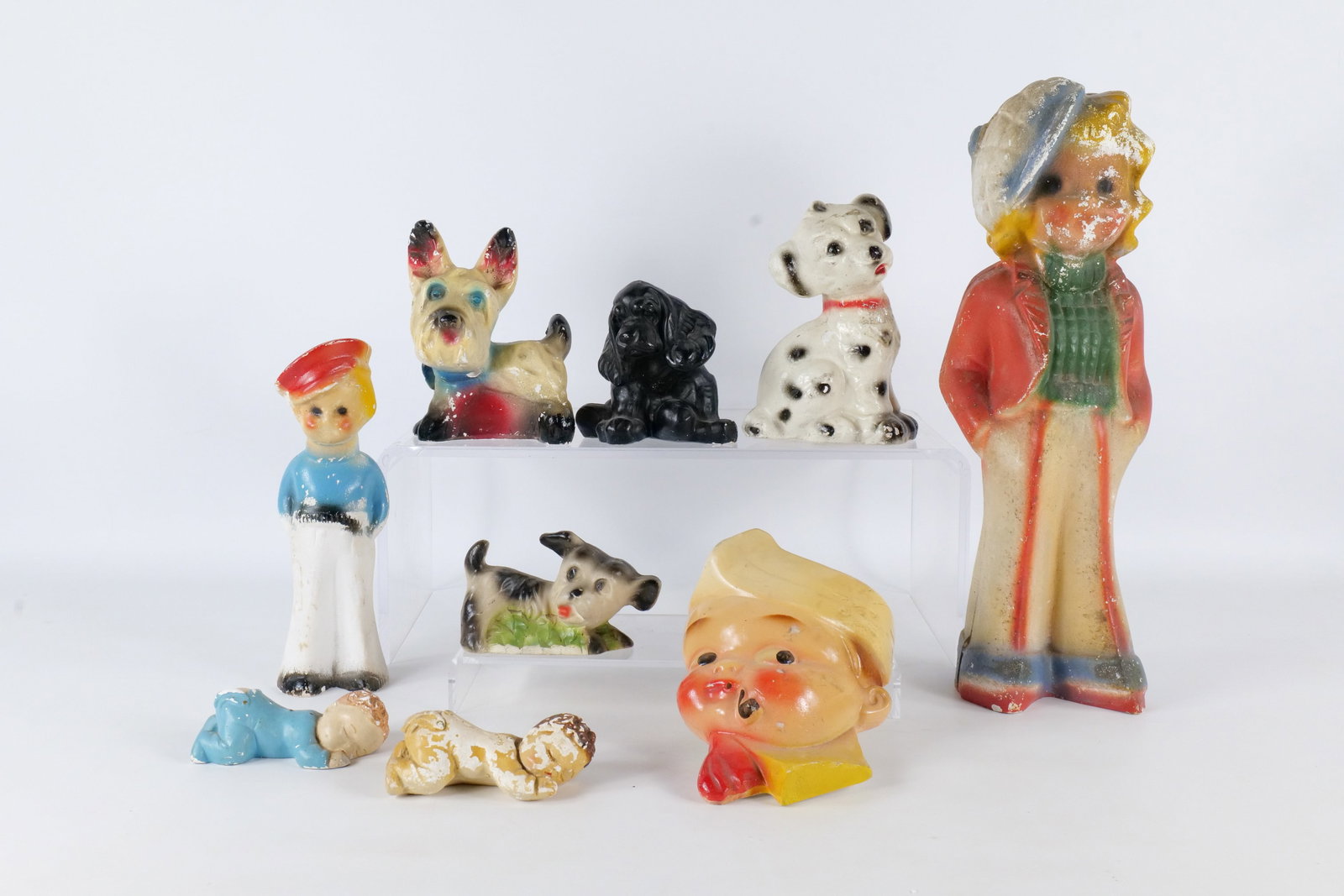 Lot of 9 Vintage Mid Century Chalkware Pieces (1 of 18)