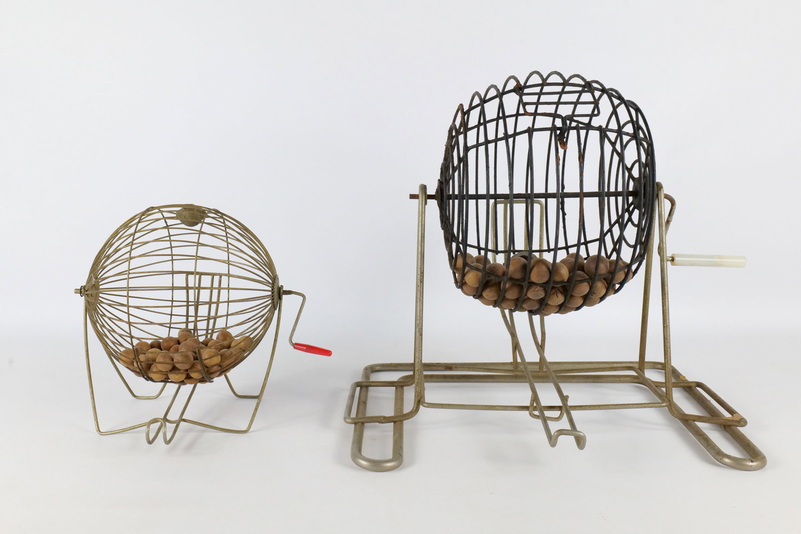 Lot of 2 Vintage Metal Bingo/Raffle Cages (1 of 16)