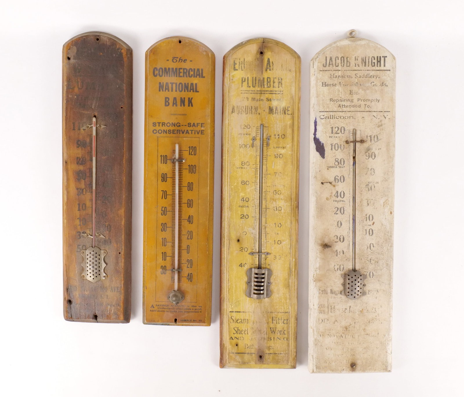 Lot of 4 Antique Wood Advertising Thermometers (1 of 19)