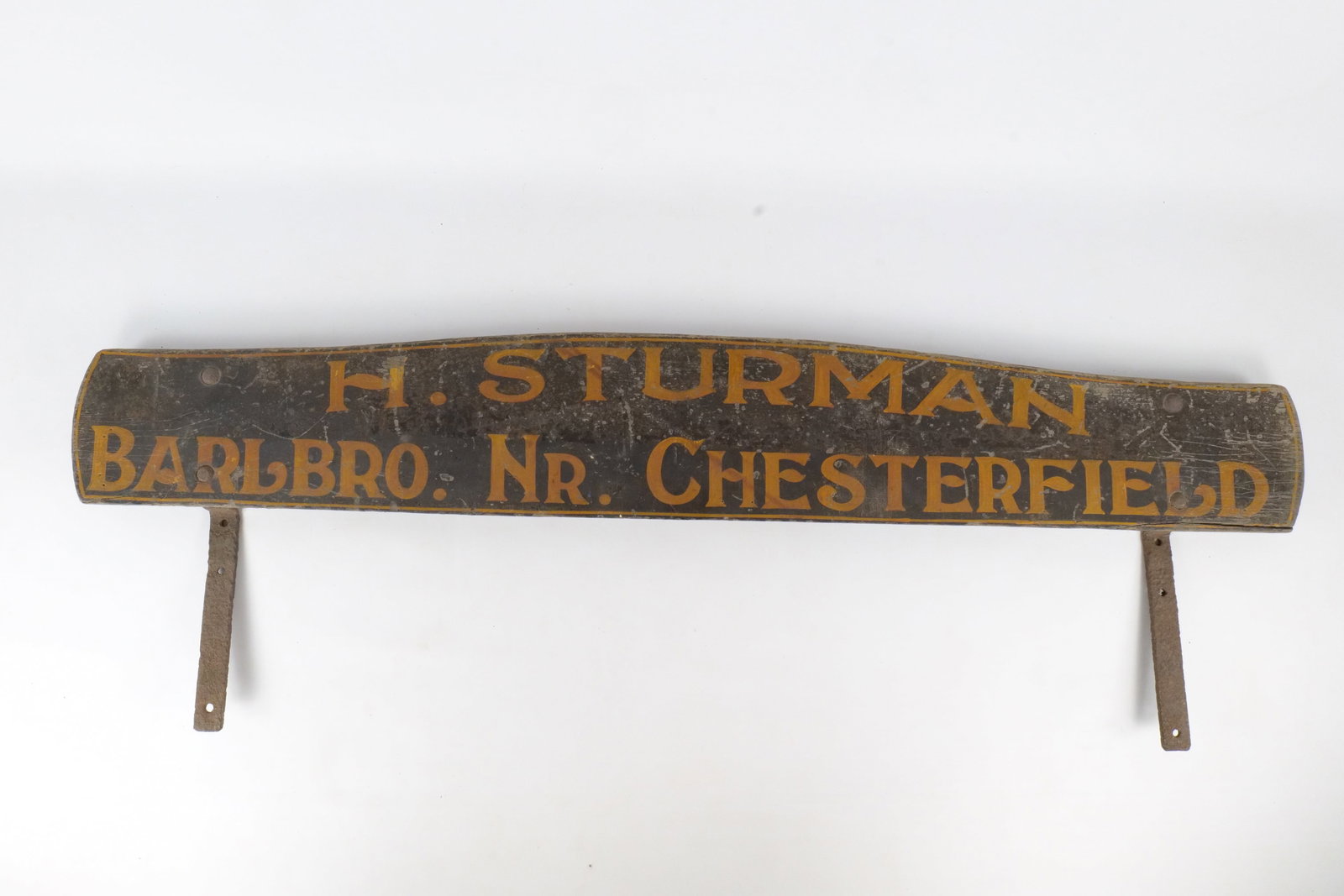Antique Wooden Wagon Board Sign with Iron Brackets (1 of 9)