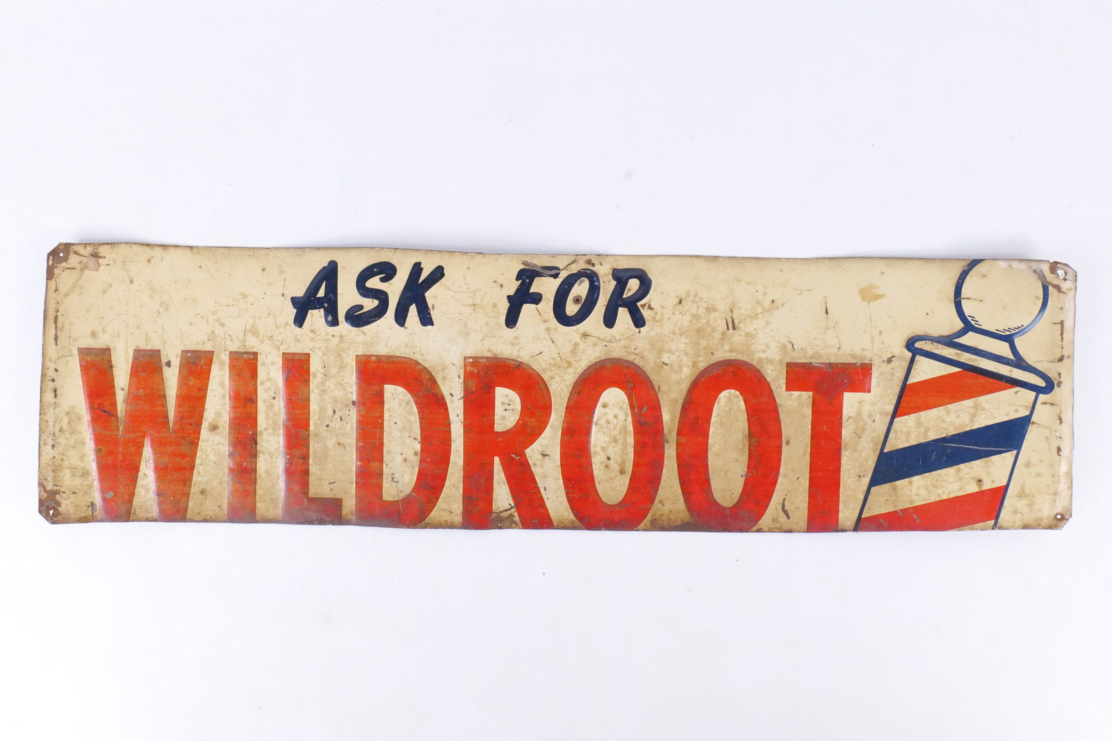 Vintage 1955 Wildroot Barber Shop Tin Sign (1 of 7)