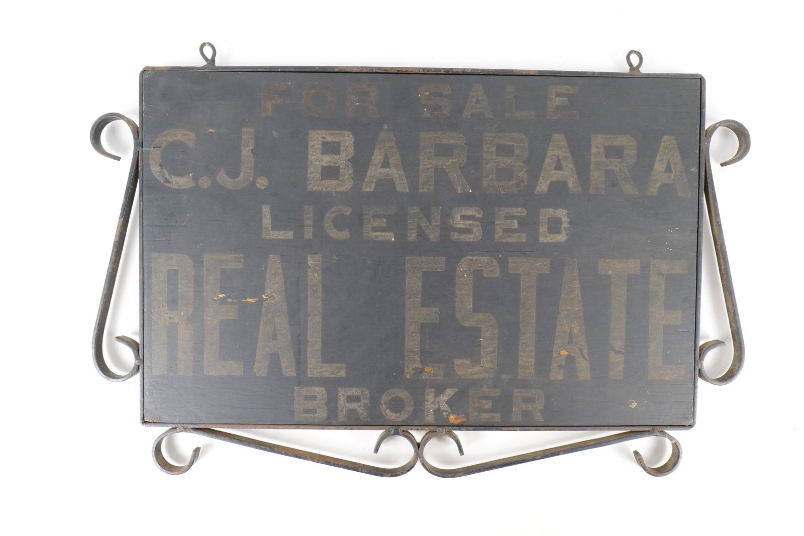 Vintage Hand Painted Wood Real Estate Sign in Frame (1 of 11)