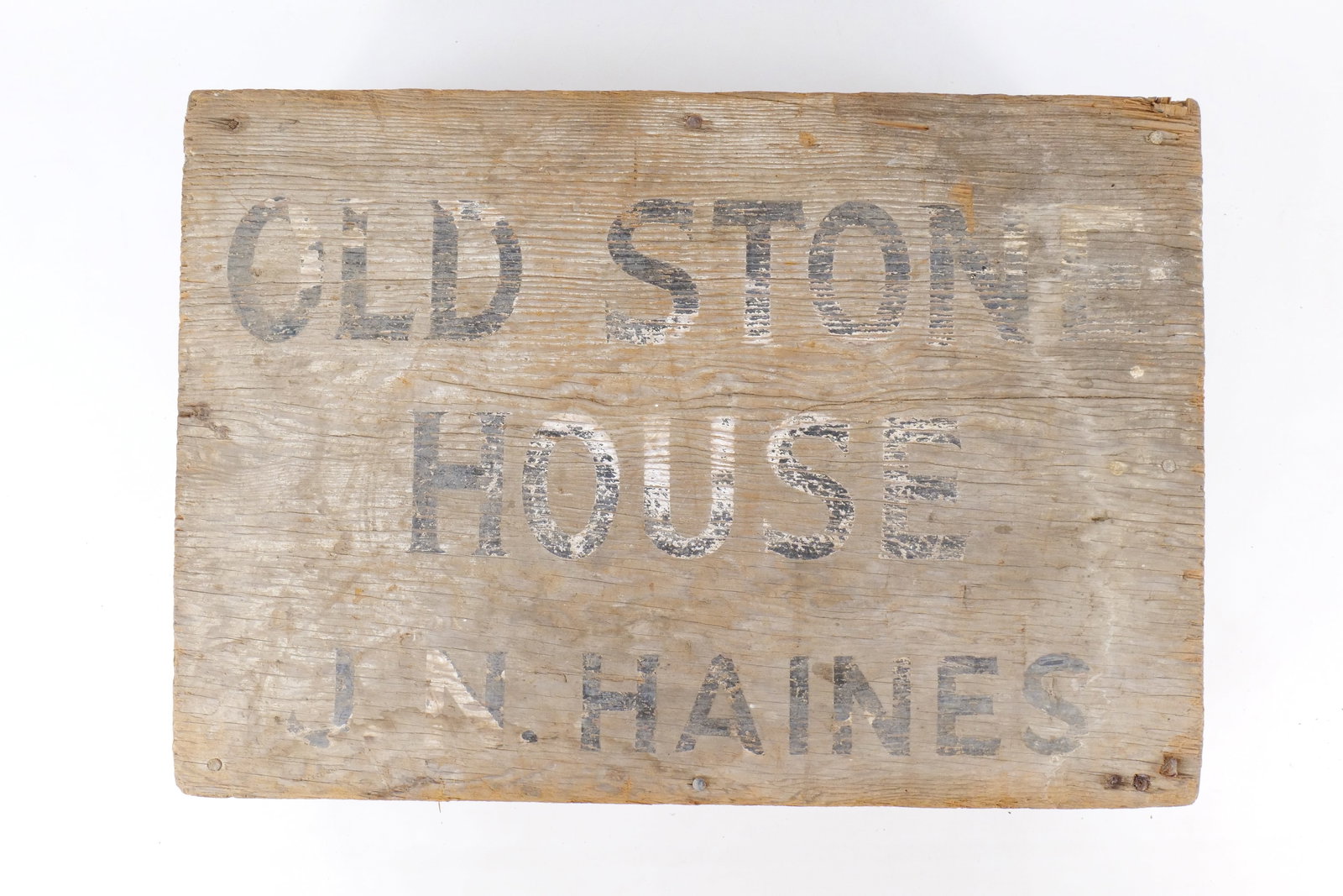 Antique J.N. Haines "Old Stone House" Wooden Shipping Crate Lid (1 of 12)