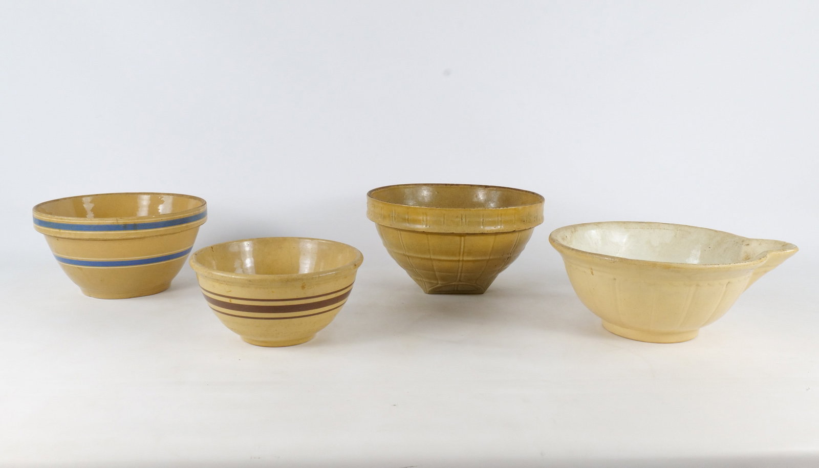 Vintage Yellowware and Stoneware Mixing Bowl Lot of 4 (1 of 15)