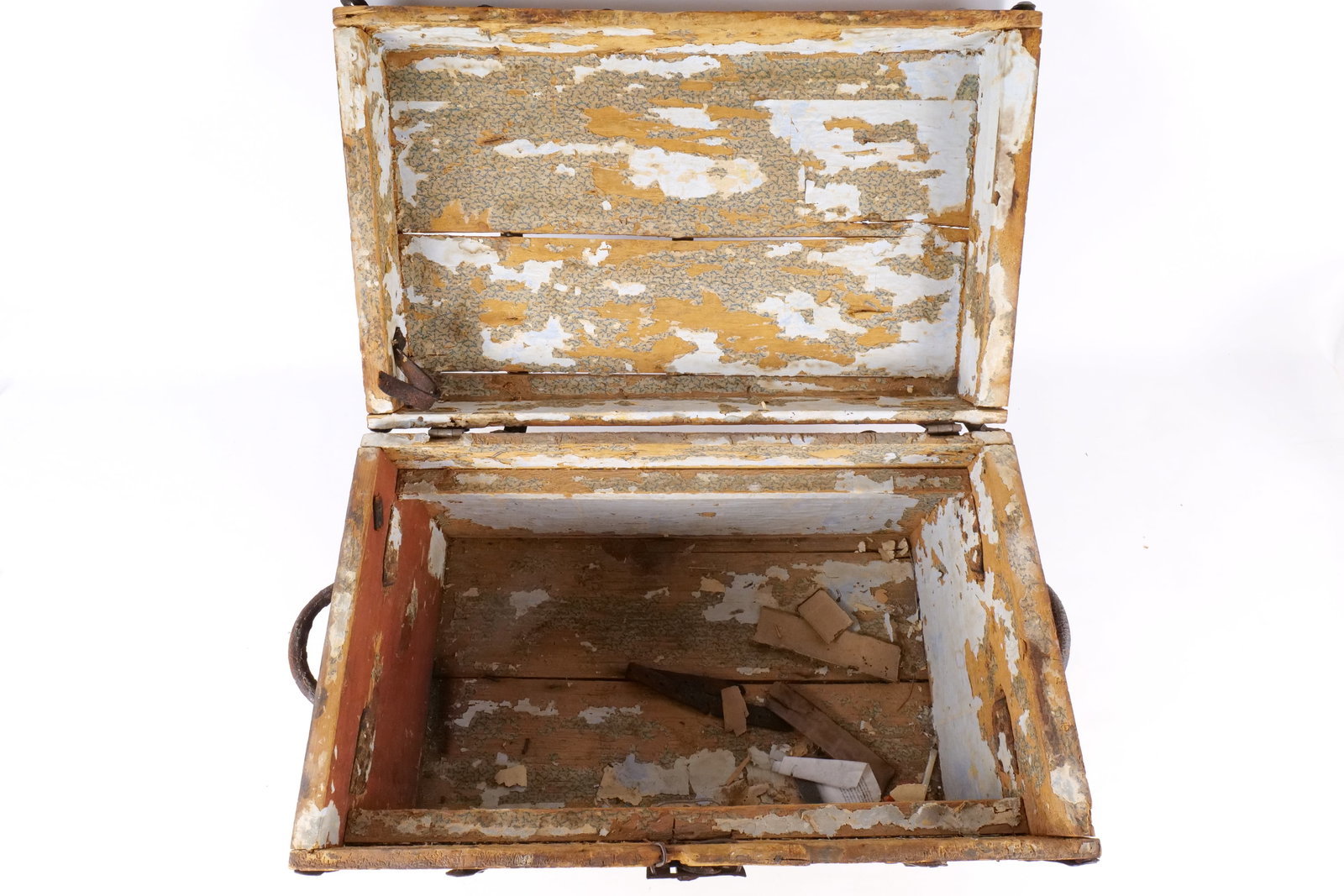 Antique Victorian Flat Top Trunk - 3