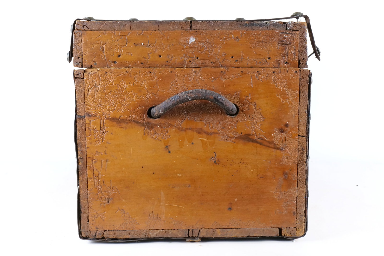 Antique Victorian Flat Top Trunk - 5