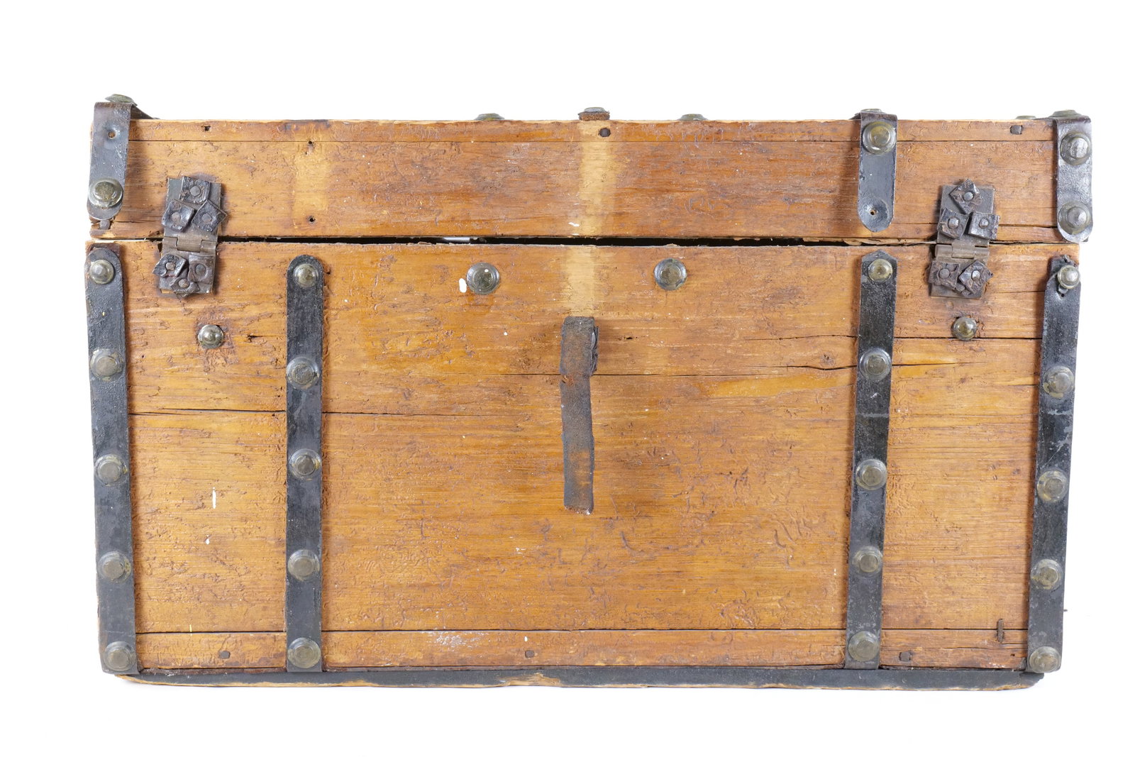 Antique Victorian Flat Top Trunk - 6