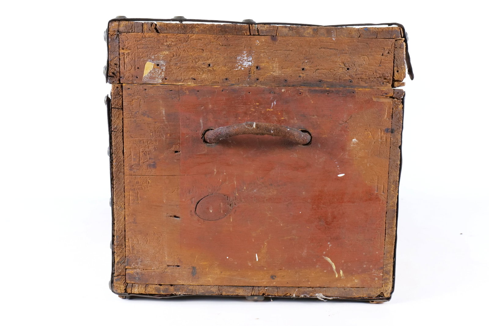 Antique Victorian Flat Top Trunk - 7