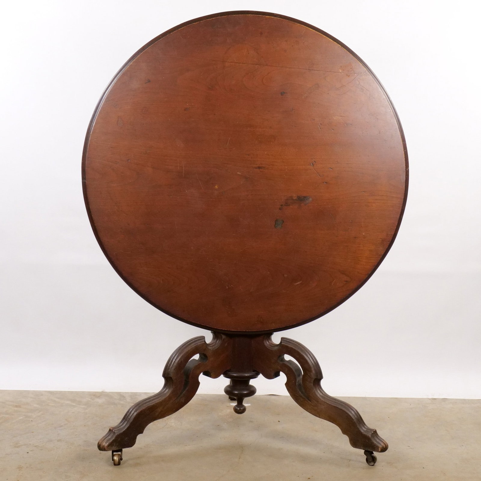 Antique Victorian Walnut Tilt Top Birdcage Tea Table (1 of 14)