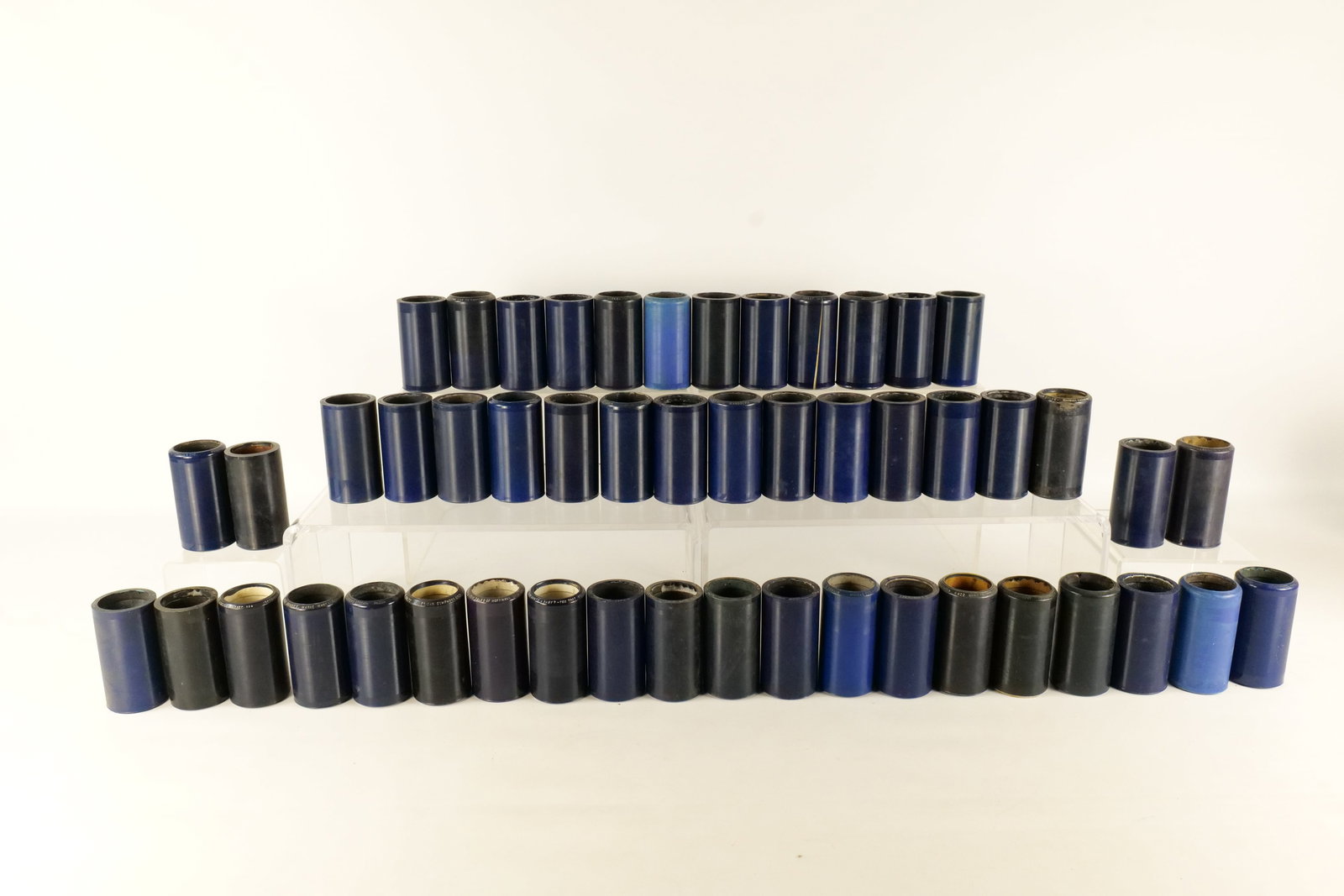 Bulk Lot of Approx. 50 Edison Blue Amberol Cylinder Records: Bulk Lot of Approx. 50 Edison Blue Amberol Cylinder Records. No outer canisters. All loose. Appear to all be intact. Untested. All invoices must be paid within 24 hours of the sale. We offer multiple 