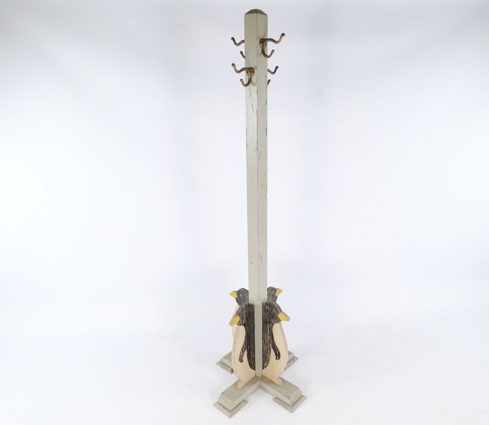 Vintage Folk Art Wooden Penguin Coat Rack (1 of 11)