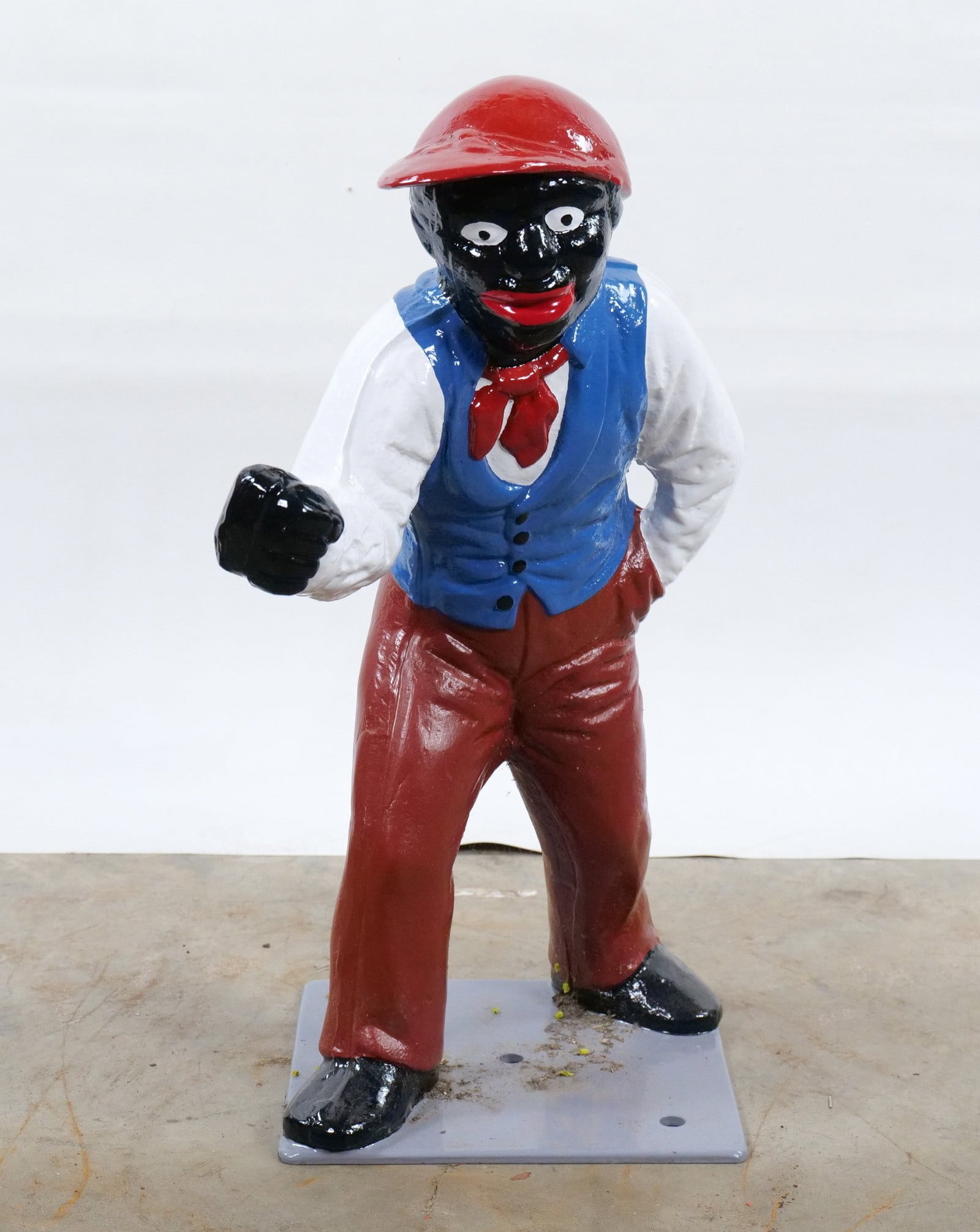 Vintage "Jocko" Style Lawn Statue - Resin: Vintage "Jocko" Style Lawn Statue - Resin. Vibrant Colors. Shows signs of repainting and minor wear. Measures 24" tall x 10" wide. All invoices must be paid within 24 hours of the sale. We offer multi