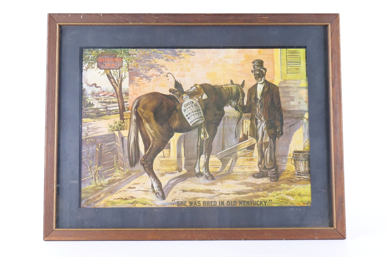 Vintage Green River Whiskey Tin Advertising Sign - Textured Lithograph (1 of 7)