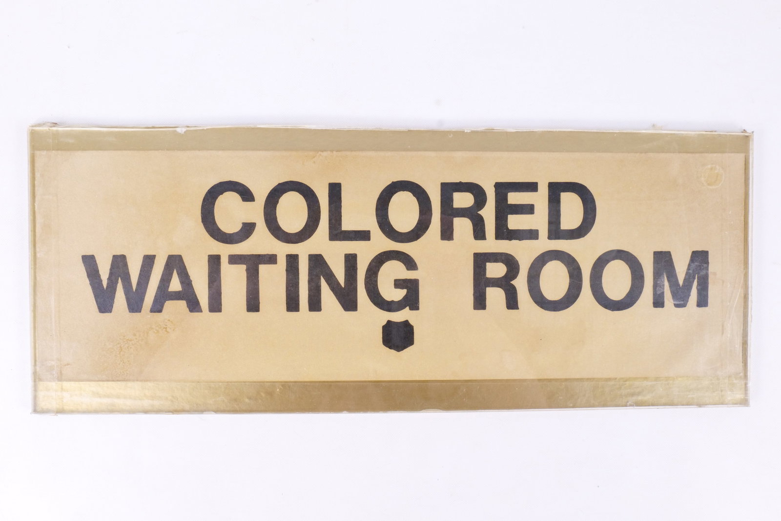 Jim Crow Era "Colored Waiting Room" Sign: Jim Crow Era "Colored Waiting Room" Sign - Mid Century Paper Artifact. Toning consistent with age. Measures 17.25" long x 7" tall. All invoices must be paid within 24 hours of the sale. We offer multi