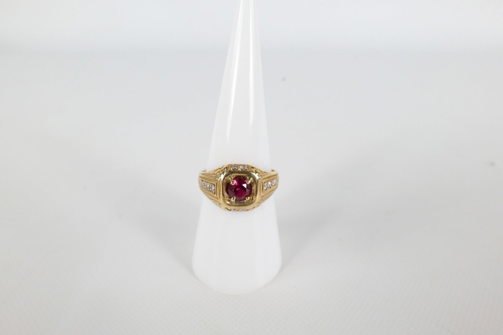 14K Ruby & Diamond Men's Ring (1 of 8)
