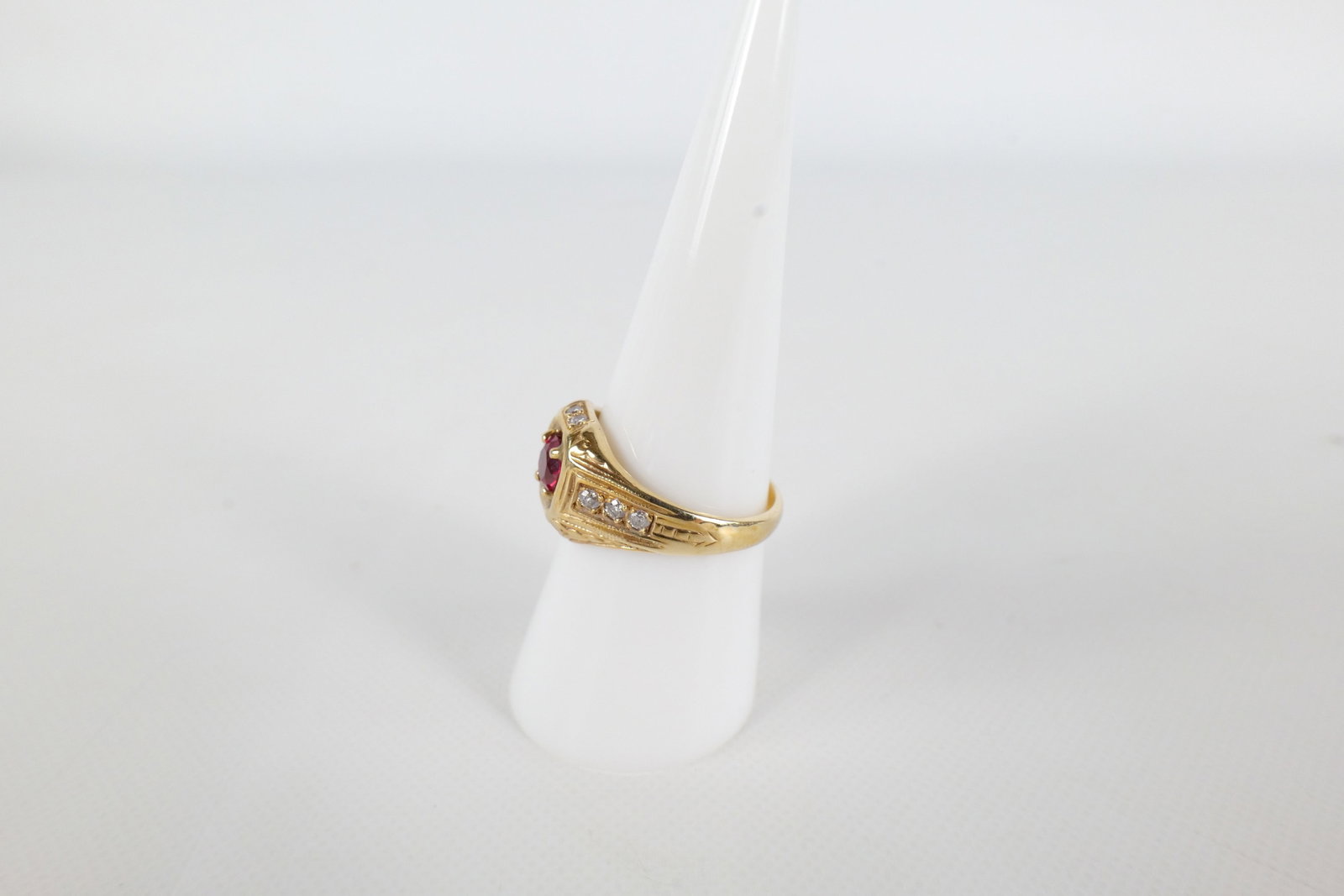 14K Ruby & Diamond Men's Ring - 2
