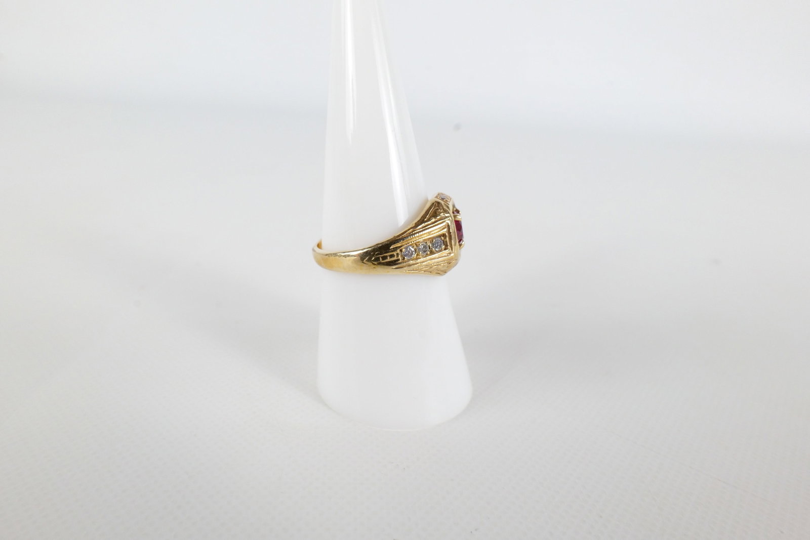 14K Ruby & Diamond Men's Ring - 4