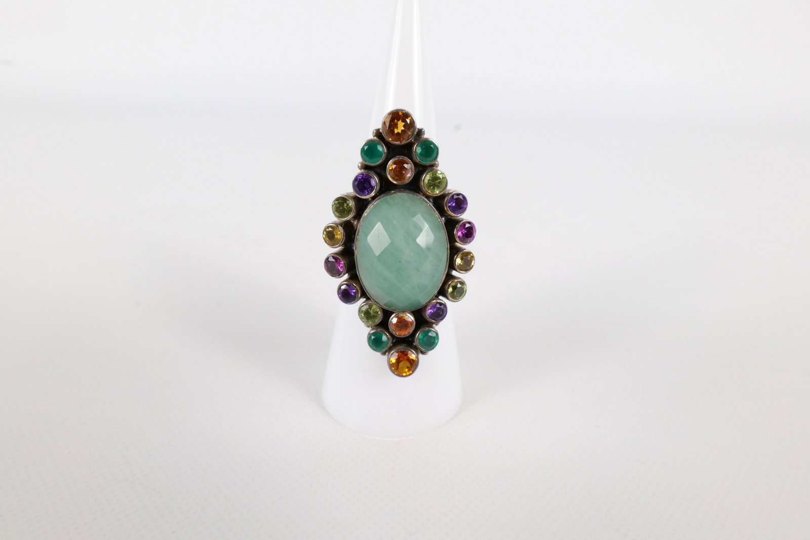 Nicky Butler Sterling and Green Aventurine & Gemstone Ring: Nicky Butler Sterling and Green Aventurine & Gemstone Ring. Size 6. All invoices must be paid within 24 hours of the sale. We offer multiple shipping options, please read the terms to understand your 