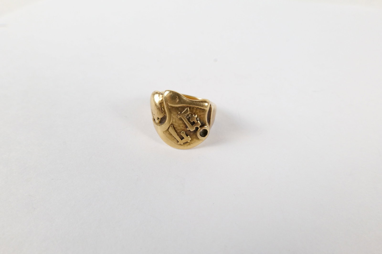 14k Signet Initial Ring - 8