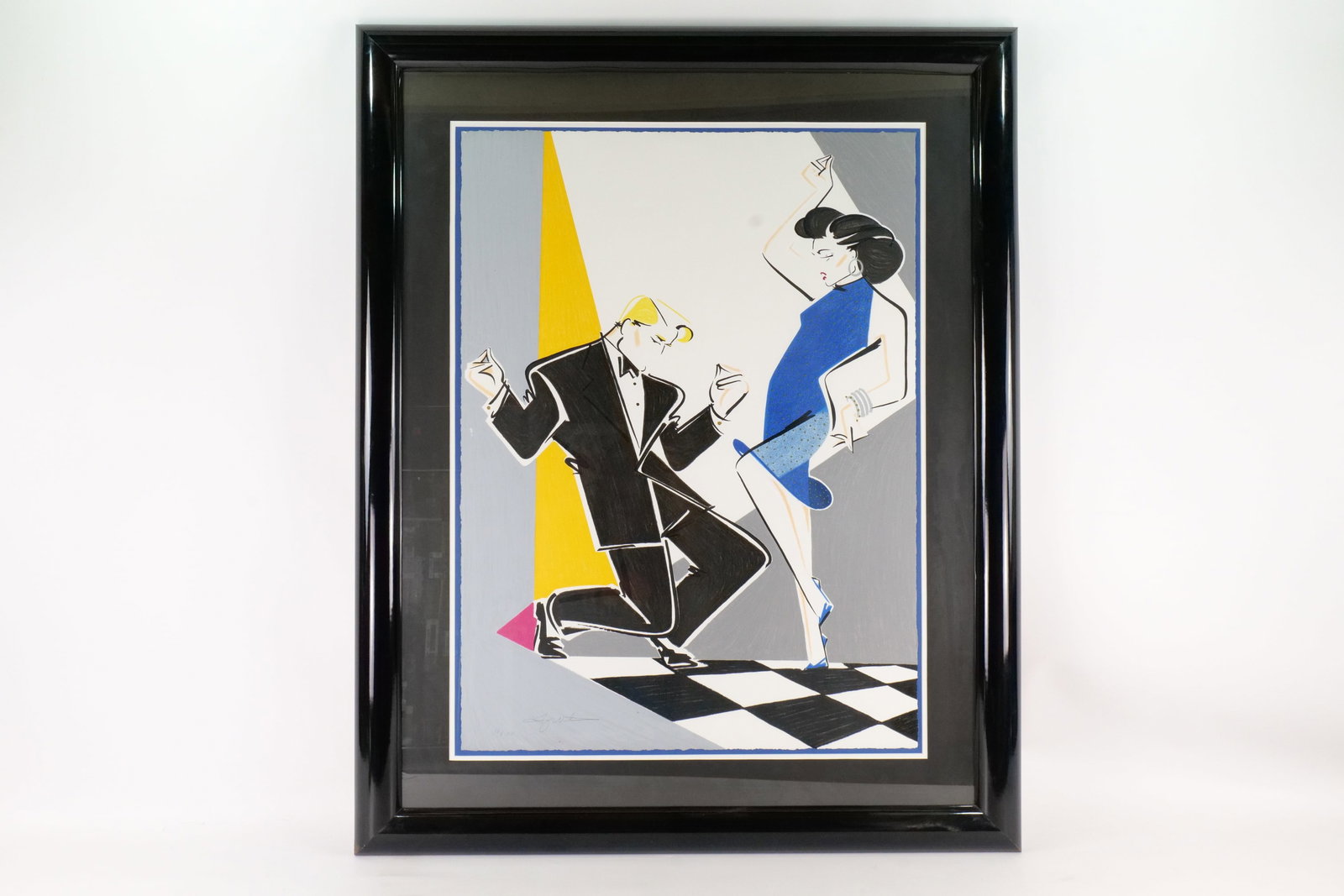 "Tango in Blue" Limited Edition Pop Art Lithograph: "Tango in Blue" Limited Edition Pop Art Lithograph. Number 16/150. Signed and Numbered. Has raised seal. Measures 48" tall x 38" wide. All invoices must be paid within 24 hours of the sale. We offer m
