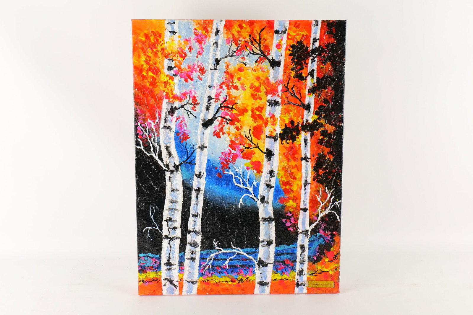 Ruffino Lubis NYC Original Mixed Media Textured Painting - Birch Landscape (1 of 7)