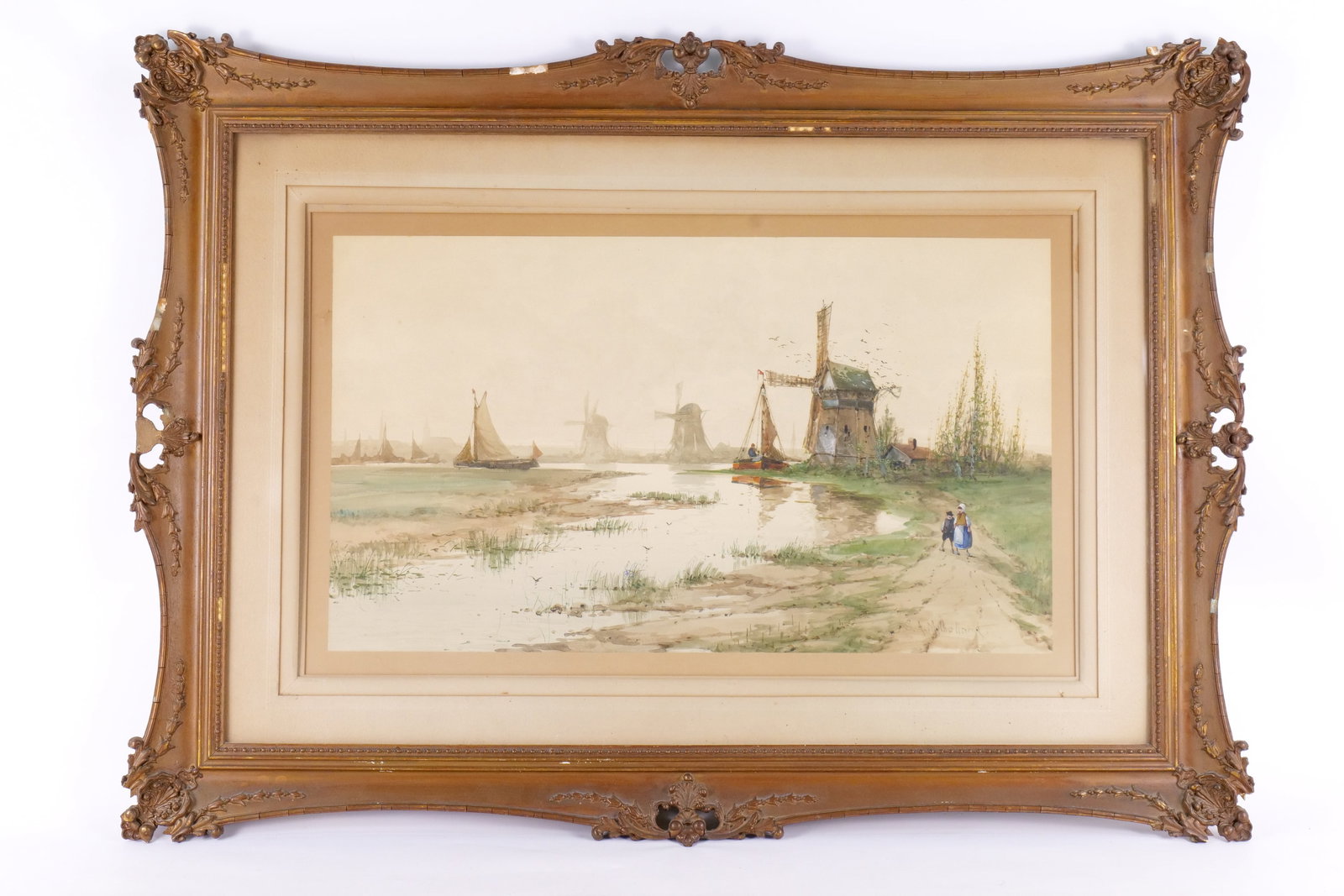 Antique Watercolor by St. Clair Augustin Mulholland - Dutch Landscape (1 of 20)